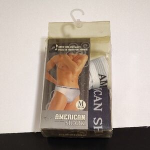 Retro Men's Low-Rise Briefs - White and Navy Blue 2 Pack Size 32-34